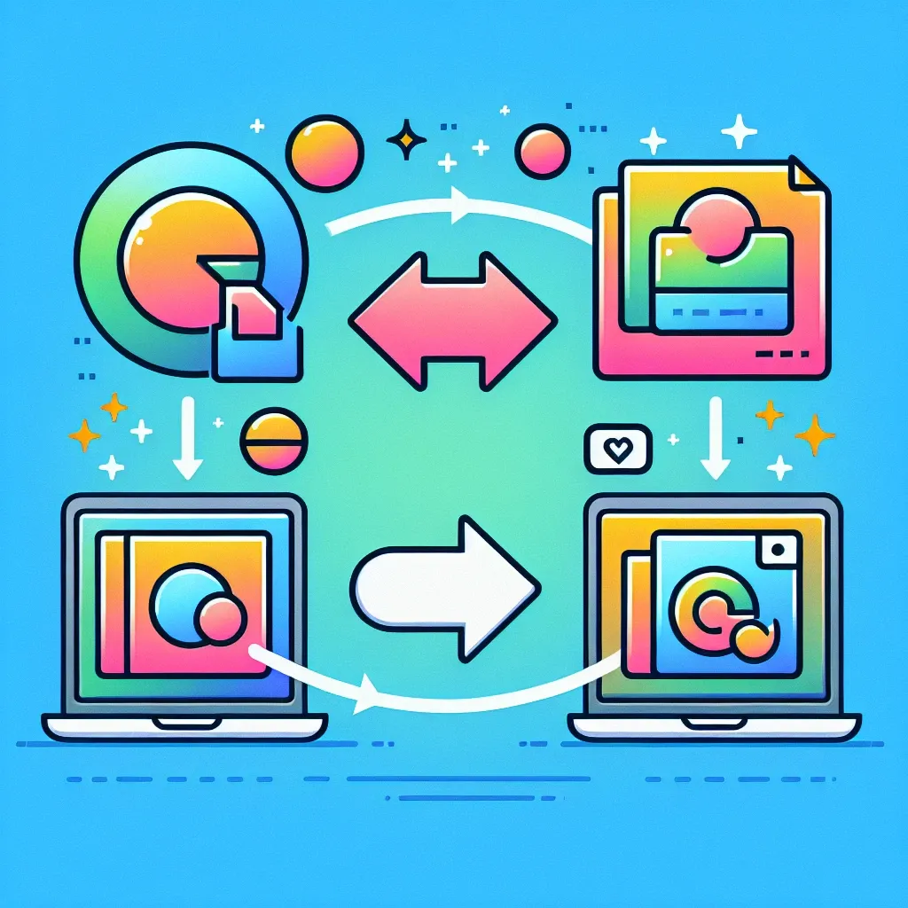 "Step-by-step visual guide on converting HEIC files to JPG format, showcasing a person using a computer with conversion software and detailed instructions on the screen."