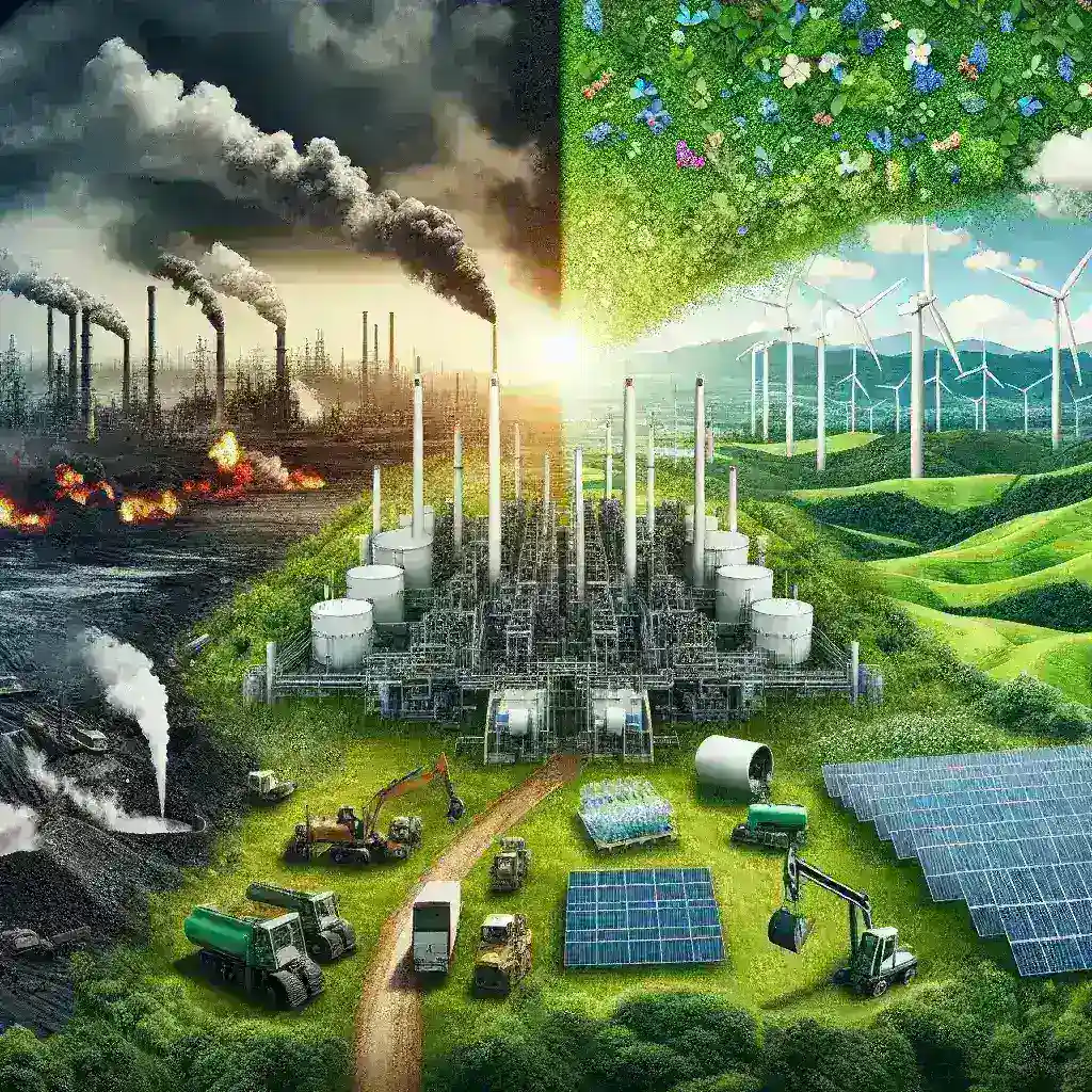 "Green hydrogen production process showcasing renewable energy sources and technology, highlighting its cost parity with fossil fuels for sustainable energy solutions."
