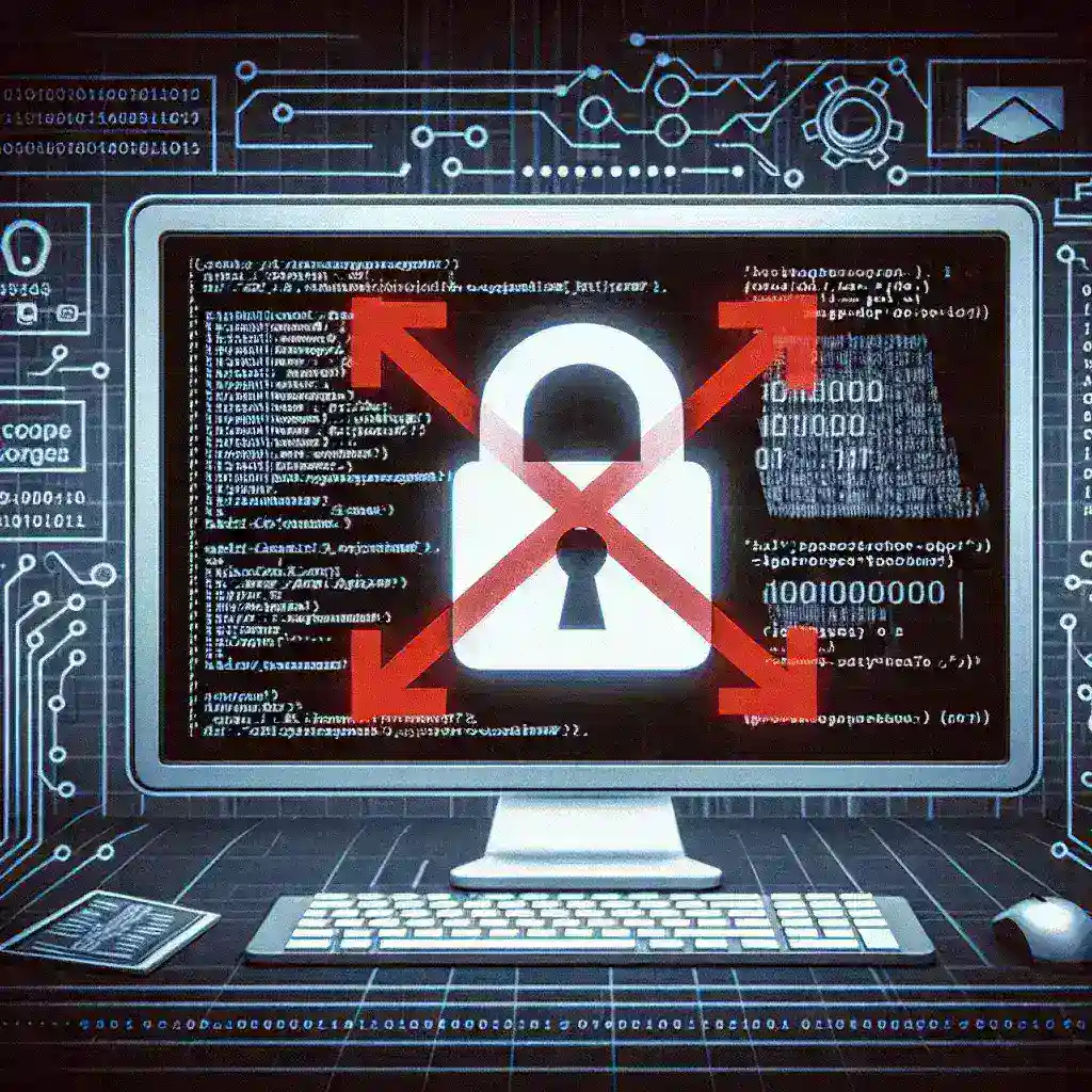 "Illustration of a hacker bypassing CAPTCHA systems, showcasing the interaction between a computer and CAPTCHA challenges, highlighting cybersecurity threats and protection methods."