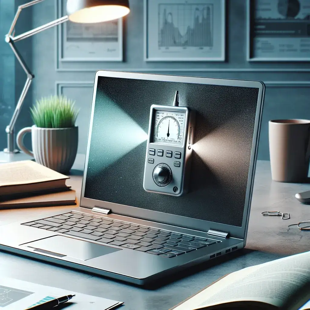 Why might a laptop have a built-in light meter or colorimeter?